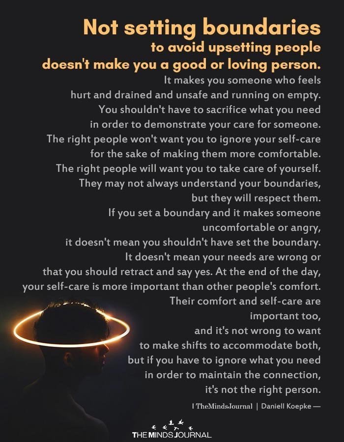 Not Setting Boundaries To Avoid Upsetting People