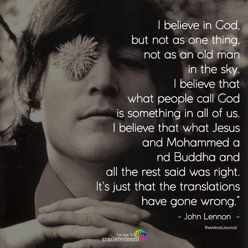 I Believe In God But Not As One Thing