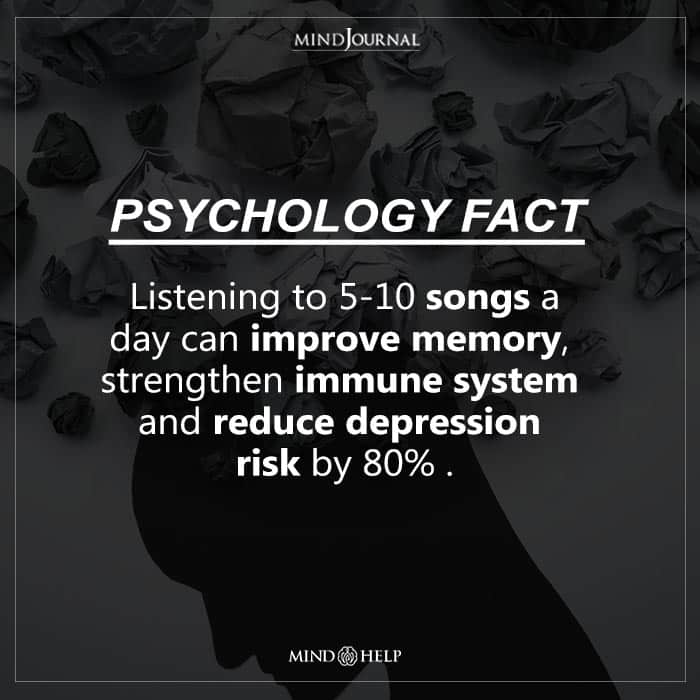 Listening to 5 to 10 songs a day can improve memory