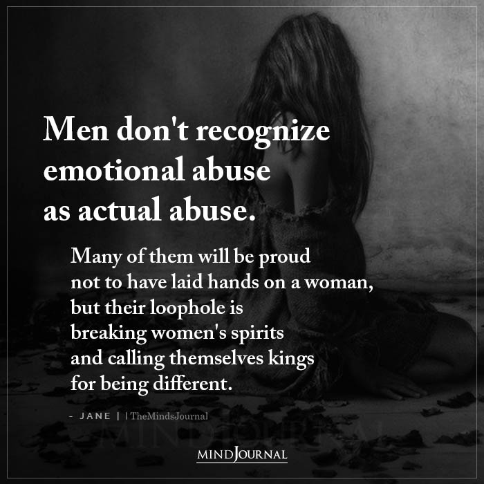 Men Don’t Recognise Emotional Abuse
