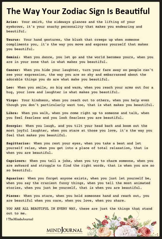 The Way Your Zodiac Sign Is Beautiful