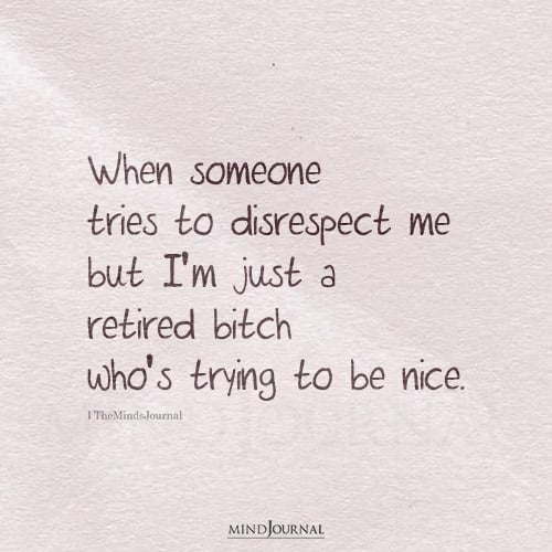 I’m Just A Retired Bitch Who’s Trying To Be Nice - Funny Quotes