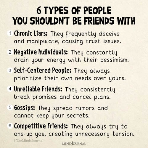 6 Types Of People You Shouldn't Be Friends With: Friendship Quotes