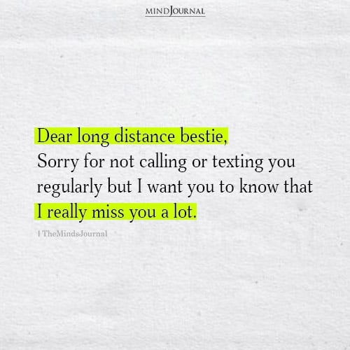 Dear Long Distance Bestie - Friendship Quotes