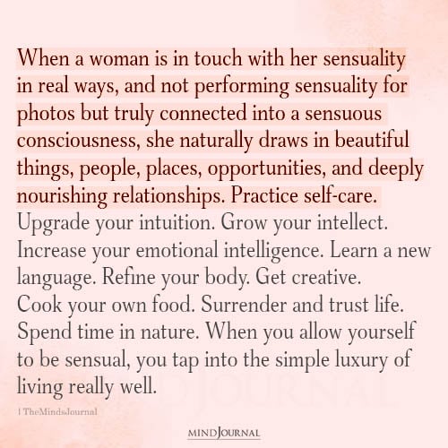 When A Woman Is In Touch With Her Sensuality – Strong Women Quotes