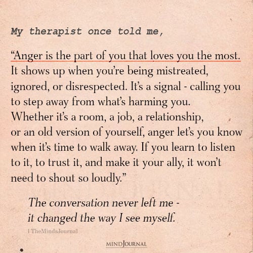 Anger Is The Part Of You That Loves You The Most - Self Love Quotes