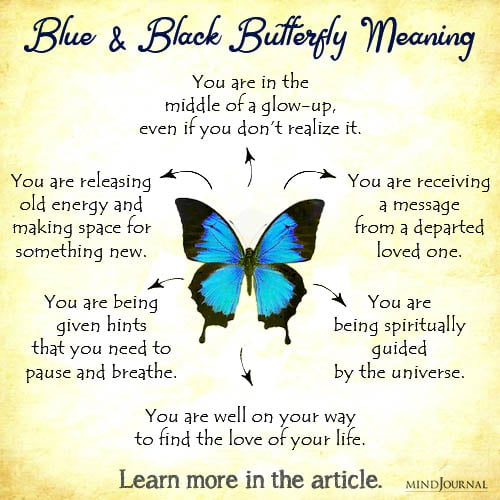 spiritual meaning of a blue and black butterfly