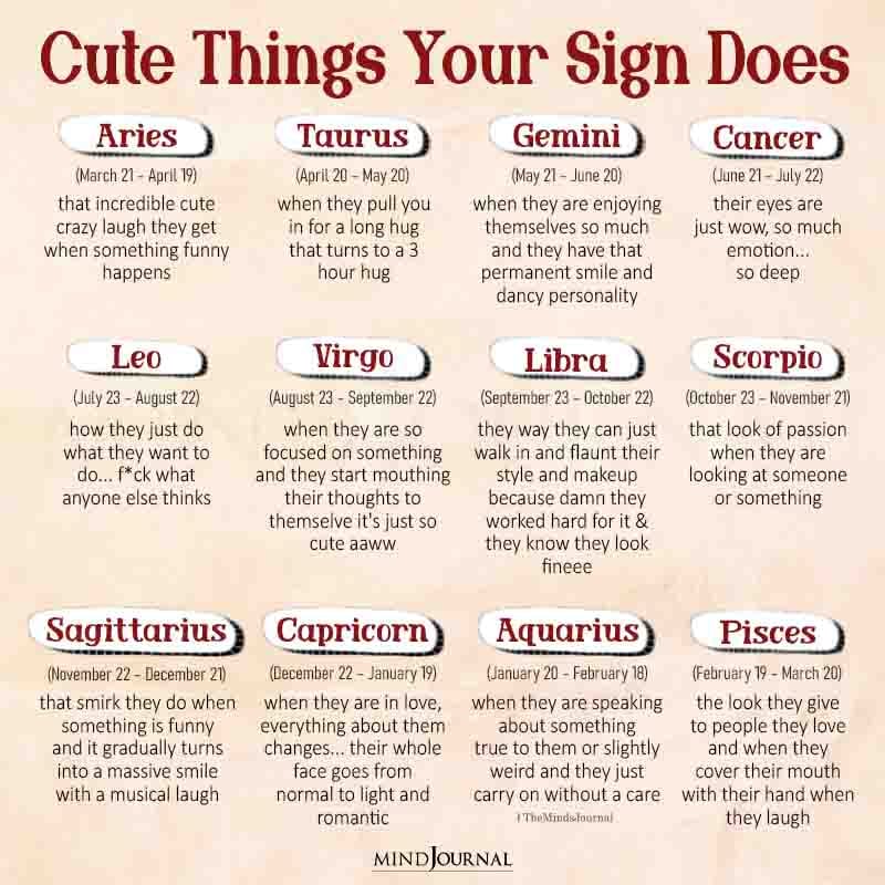 Cute Thing Each Zodiac Sign Does