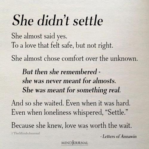 She Didn't Settle - Letters Of Annawin Quotes