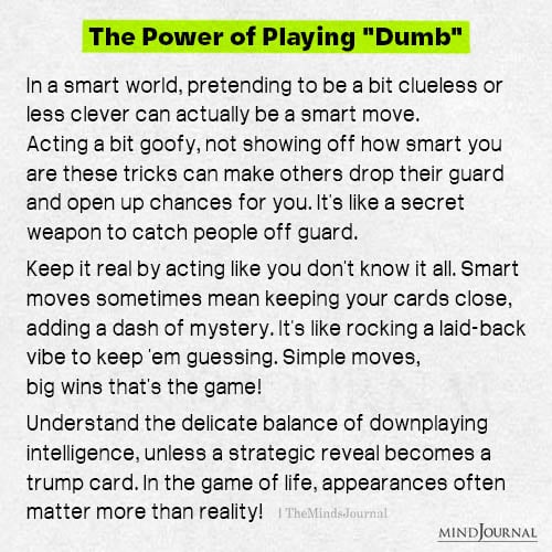 The Power Of Playing "Dumb"- Thought Cloud