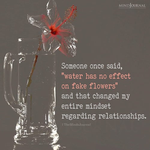 Water Has No Effect On Fake Flowers - Relationship Quotes