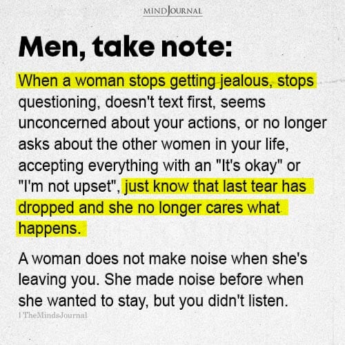 When A Woman No Longer Cares: The Silence That Speaks Volumes