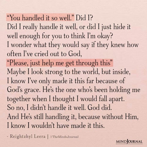 "You Handled It So Well" - Reightzhyl Leera Quotes