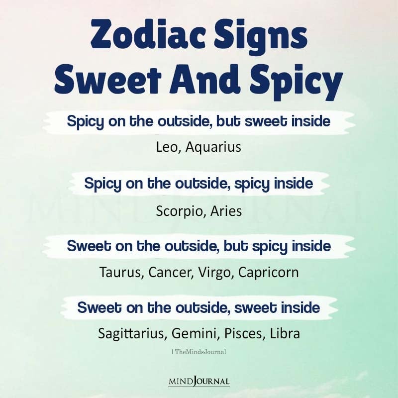 Zodiac Signs: Sweet And Spicy