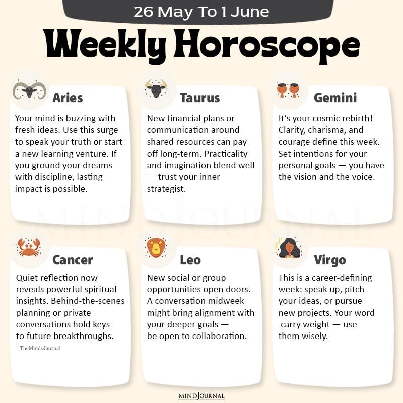 Weekly Horoscope 26 May To 1 June